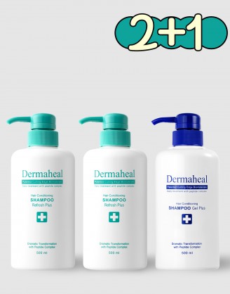 [2+1] 헤어 컨디셔닝 샴푸 리프레시 500ml(2개) + 겔(1개)