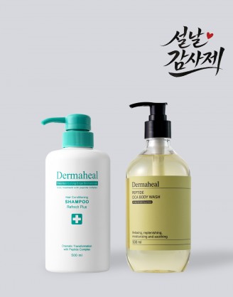 [GIFT] 헤어 컨디셔닝 샴푸 리프레시 500ml + 펩타이드 시카 바디워시 500ml