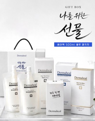 가정의달 선물세트 더마힐 헤어팩 500ml 블루 패키지